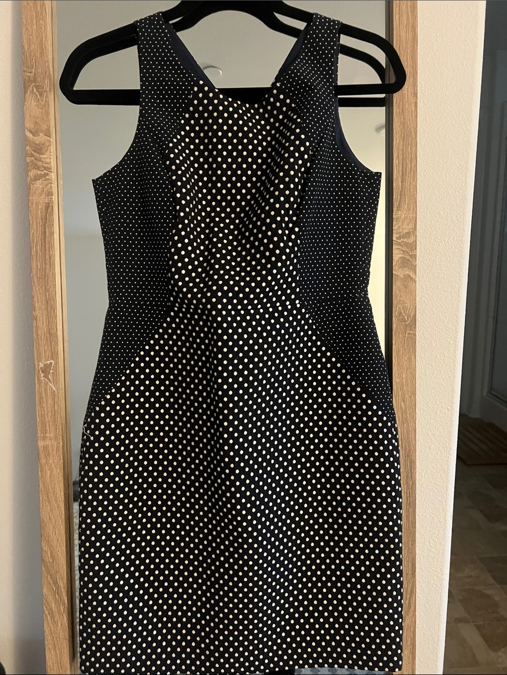 Banana Republic Black and White Polka Dot Fit-and-Flare Mini Dress